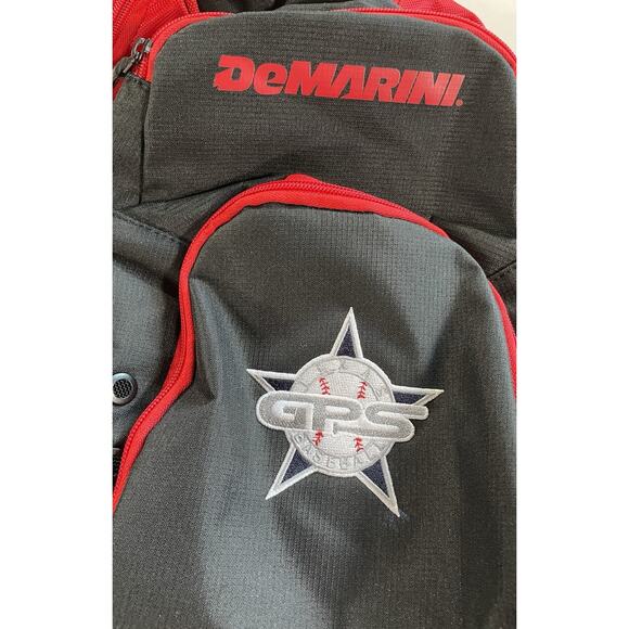 DeMarini Texas GPS Baseball Bagpack With Logo Red and Black - Picture 3 of 16